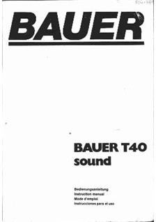 Bauer T 40 manual. Camera Instructions.